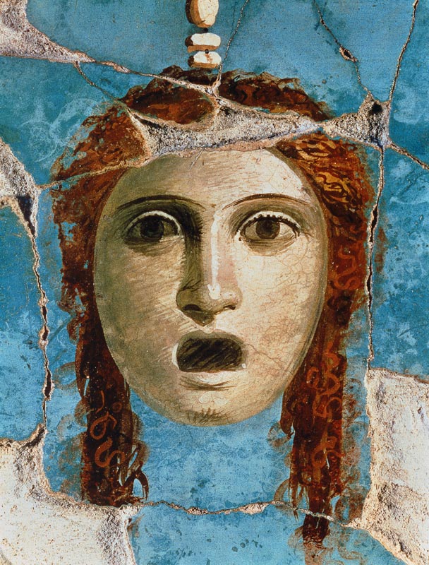 Wall painting of a female headPompeii from Anonymous painter