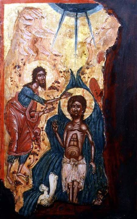 The Baptism of Christ (fragment of)Macedonian icon from Anonymous painter
