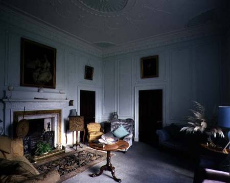 Belle Isle, Windermere: the drawing room with its neo-classical frieze of musical instruments from Anonymous painter