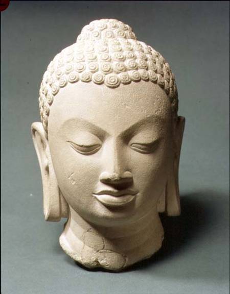 Buff sandstone head of the BuddhaSarnath from Anonymous painter