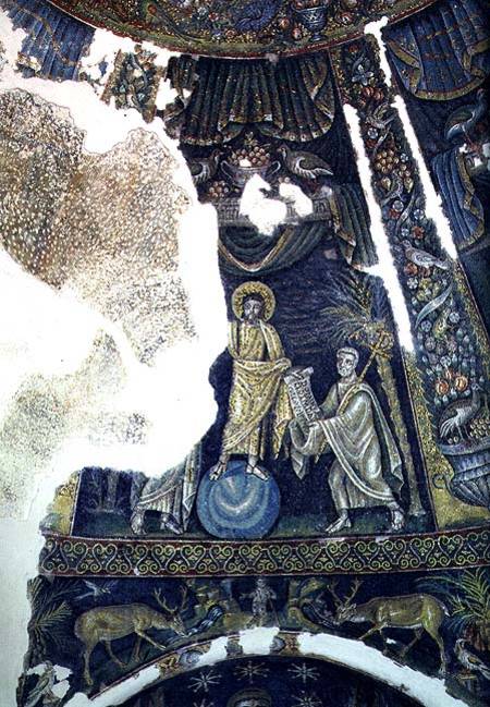 Christ standing on a globefragment of cupola decoration from Anonymous painter