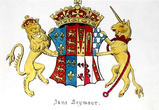 Coat of Arms of Jane Seymour (c.1509-37), third wife of King Henry VIII of England (1491-1547) from Anonymous painter