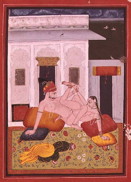 Complicated sexual posture, Bundi, Rajasthan, Rajput School from Anonymous painter