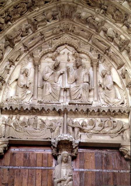 The Coronation of the Virgintympanum of the central portal of the north transept from Anonymous painter