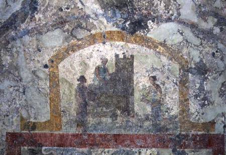 A decorated vault from the vestibule of the upper level of the catacombs from Anonymous painter