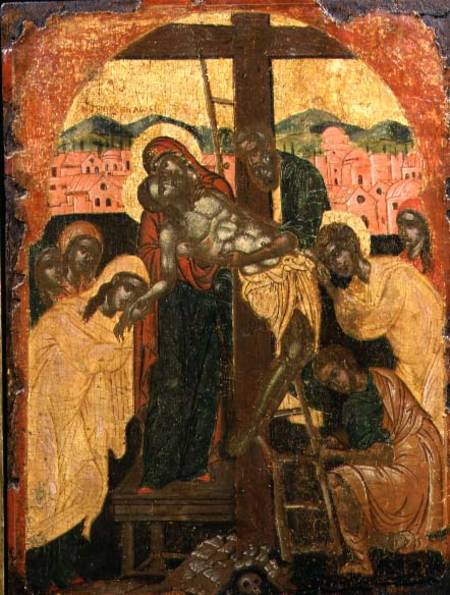 The Descent from the Cross (Deposition)Dalmatian icon from Anonymous painter