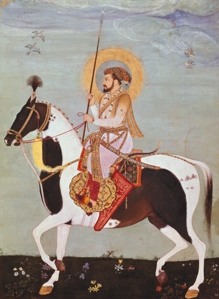 Equestrian portrait of Shah Jahan (1592-1666), 5th Mogul Emperor of Hindustan,Indian from Anonymous painter