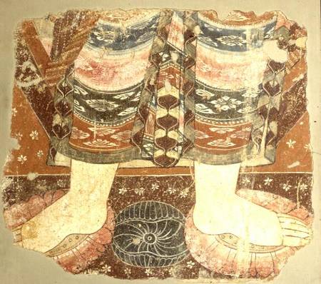 Fragment showing the Bodhisattva robe and feet (wall painting)Balawaste from Anonymous painter