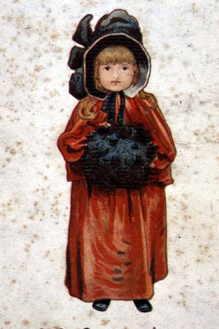 Girl with a muff, Victorian from Anonymous painter