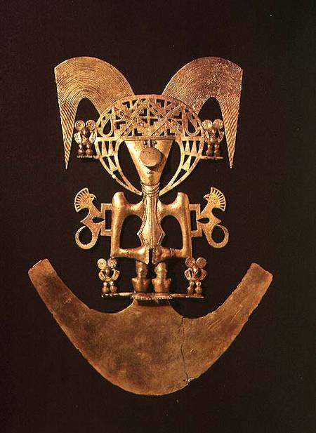 Human Figure Pendant with Headdress from PopayanPre-Hispanic Colombian from Anonymous painter