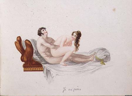 Illustration from "Les Extases de l'Amour (hand-coloured aquatint) from Anonymous painter