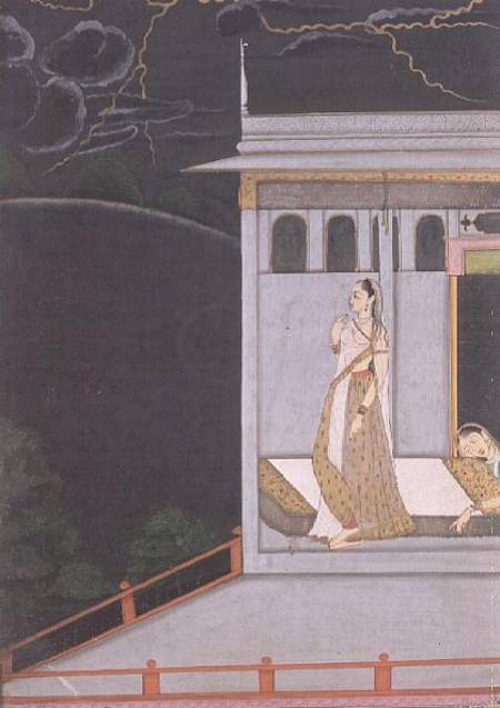 Lady waiting for her lover, from the 'Vasakasayya Nayika', one of the heroines of Hindu Rhetoric from Anonymous painter