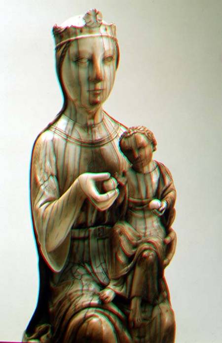 Madonna and Child, detail of ivory statue,French from Anonymous painter