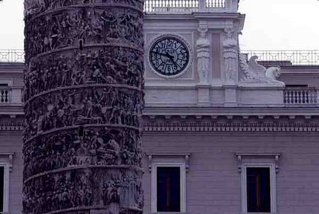 The Marcus Aurelius Column with the Palazzo Wedekind behind (photo) from Anonymous painter