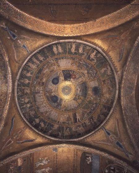 Mosaic of the CreationCupola in the Vestibule of San Marco Basilica from Anonymous painter