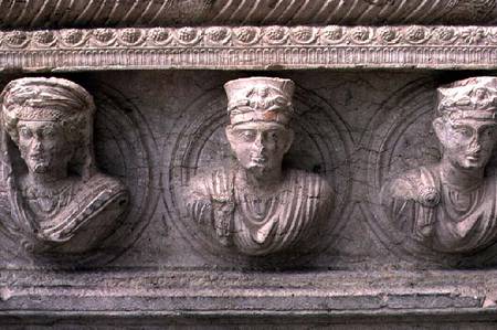 Three Palmyrian busts on a sarcophagus from Anonymous painter
