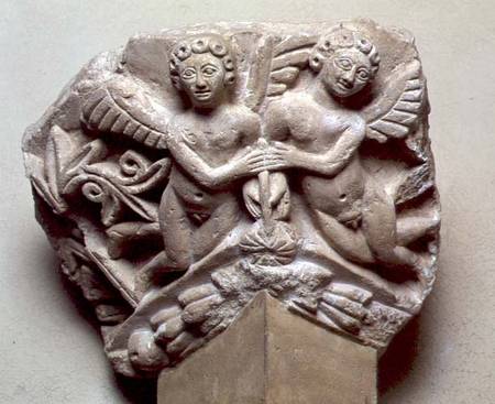 Relief of Two Angels Holding a GarlandEgyptian Coptic Period from Anonymous painter