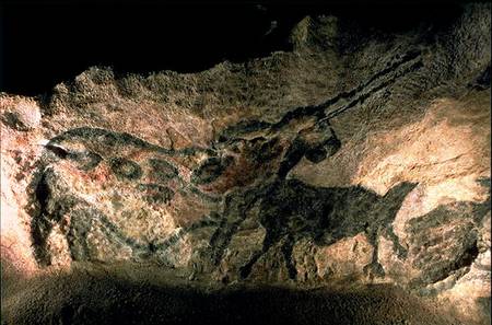 Rock painting of a horned animal from Anonymous painter