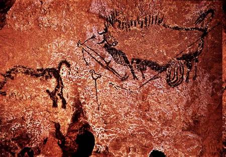 Rock painting of a hunting scene from Anonymous painter