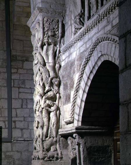 The Sacrifice of Isaac, column relief, originally the central pillar of the door in the west end of from Anonymous painter