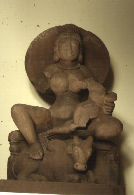 Sandstone figure of Parvati with her child from Anonymous painter