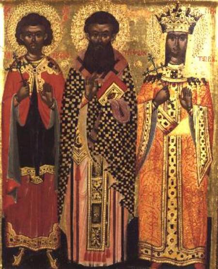 SS. Mercurios, Tryphon and Katherine,icon from the Ionian Isles from Anonymous painter