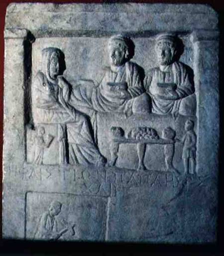 Stela Relief of a Funeral Banquet  with Greek inscription Asia Minor from Anonymous painter