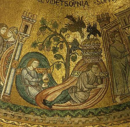 The Story of Joseph, the Dream of the Vintner and the Baker,Mosaic in the Fourth Cupola of the San M from Anonymous painter