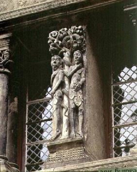 Adam and Everelief figures from the first floor of the former Town Hall