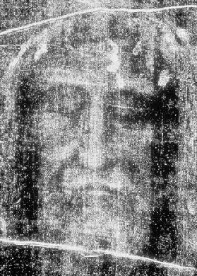 Turin shroud, head in negative