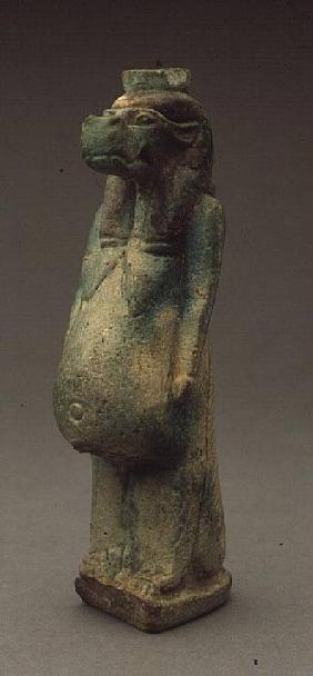 Faience statuette of the goddess Tawereta hippopotamus with crocodile tail