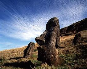 Monolithic Statues at Rano Raraku Quarry