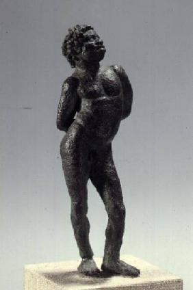 Negro chained slave, bronze statuette,Hellenistic period