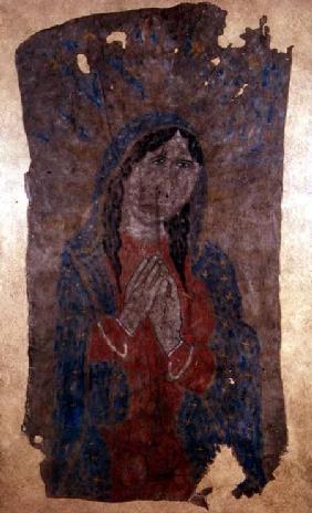Pueblo Indian hide Painting of a Madonna