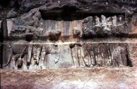 Rock relief depicting the Sassanian King Bahram II (276-93) and an Arab tribe