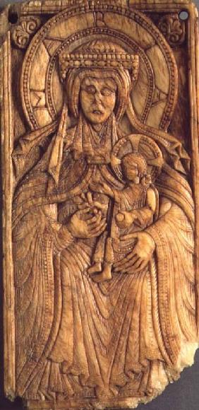 Virgin and Child, relief plaque,from Northern France