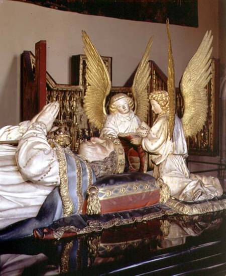 The tomb of Philip the Bolddetail of effigy and two angels from Anonymous painter