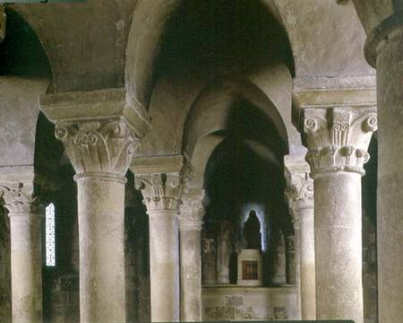 View of the columns in the cryptNorman from Anonymous painter