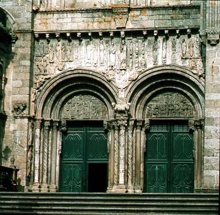 View of the south transept portal (Puerta de las Platerias) c.1100-04 (photo) (detail of 88963) from Anonymous painter