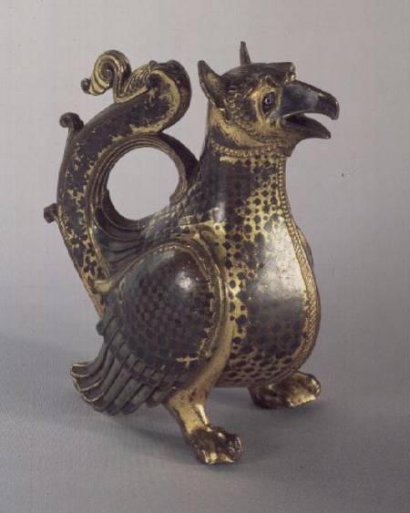 Water Jug in the shape of a griffinof gold-painted bronze and niello from Anonymous painter
