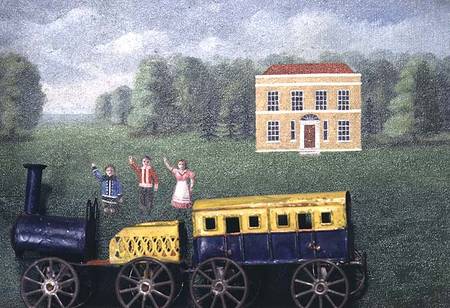 Waving to the train from Anonymous painter