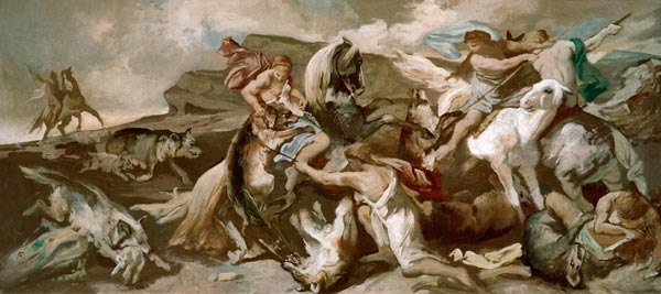 Amazons hunting wolves from Anselm Feuerbach