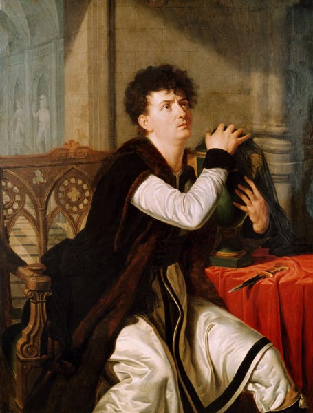Portrait of Francois Joseph Talma (1763-1826) as Hamlet (oil on canvas) from Anthelme Francois Lagrenée