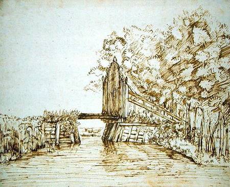 Small Bridge over Water and the Gate to the Estate from Anthonie van Borssom