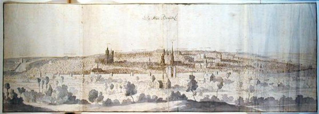 Panoramic View of Brussels (pen and ink and w/c on paper) from Anthonis van den Wyngaerde