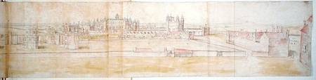 Hampton Court Palace from the North, from 'The Panorama of London' from Anthonis van den Wyngaerde