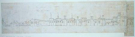 Outer Wall of Richmond Palace from Anthonis van den Wyngaerde