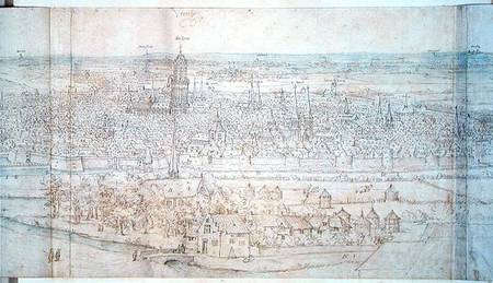 View of Utrecht (pen and ink and w/c on paper) from Anthonis van den Wyngaerde