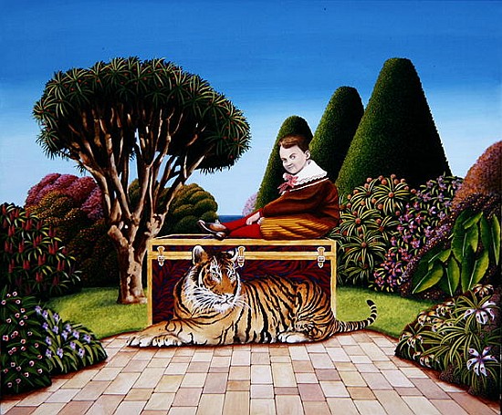 Boy with Tiger, 1984 (acrylic on board)  from Anthony  Southcombe