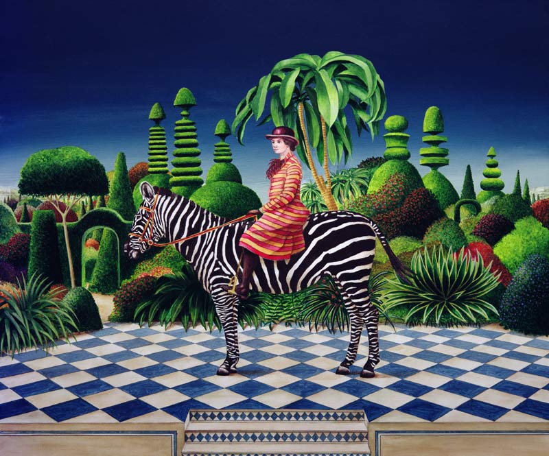 Lady on a Zebra, 1981 (acrylic on board)  from Anthony  Southcombe